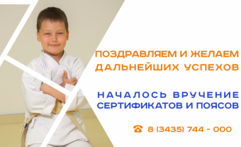 Вручение сертификатов на пояса